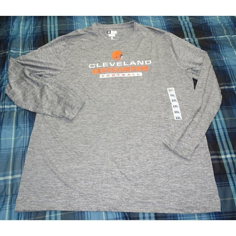 NWT NFL Cleveland Browns Gray L/S TX3 Shirt Size 2XL NEW